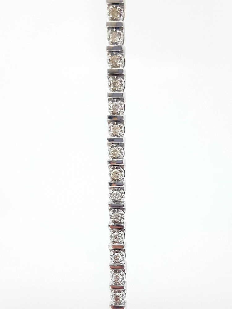 10K White Gold 2.00cttw Diamond Tennis Bracelet, 7"