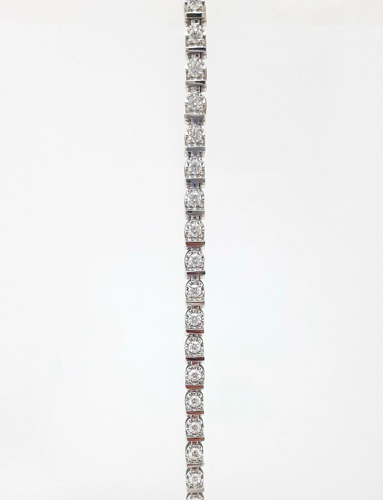 10K White Gold 2.00 cttw Diamond Tennis Bracelet