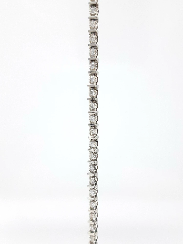 10K White Gold 1.50 Carat Diamond Tennis Bracelet, 7"