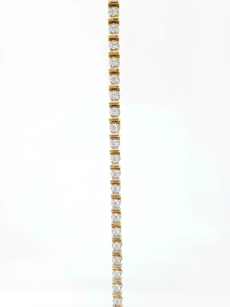 10K Yellow Gold 1.00cttw Diamond Tennis Bracelet, 7"