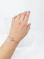 14K White & Rose Gold 0.05cttw Canadian Diamond Bracelet, 7"