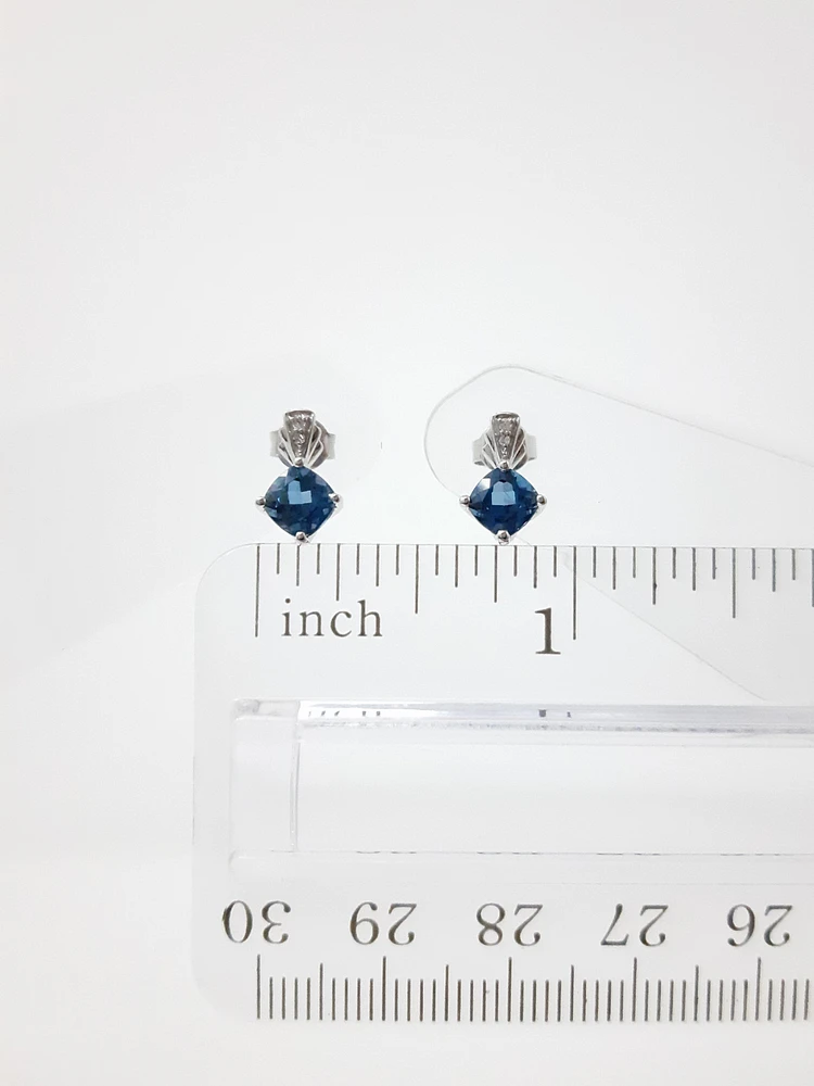 London Blue Topaz and Diamond Earrings