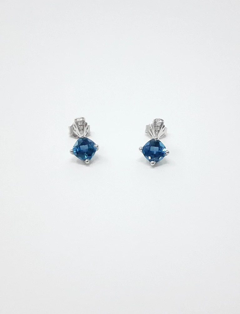 London Blue Topaz and Diamond Earrings