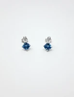 London Blue Topaz and Diamond Earrings