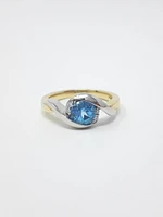 Blue Topaz and Diamond Ring