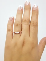10K Rose Gold 7 x 3.25mm Opal and 2.5mm Pink Tourmaline Ring