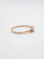 10K Rose Gold 7 x 3.25mm Opal and 2.5mm Pink Tourmaline Ring