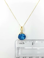 Blue Topaz and Diamond Pendant