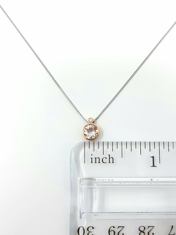 Morganite and Diamond Pendant