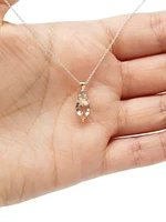 TRACKING - 10K Rose Gold 8x6mm Pear Cut Morganite and Diamond Pendant, 18"
