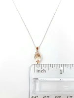 TRACKING - 10K Rose Gold 8x6mm Pear Cut Morganite and Diamond Pendant, 18"