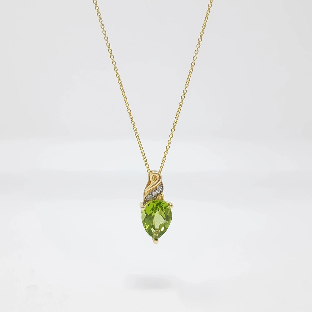 Peridot and Diamond Pendant