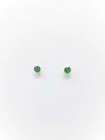 14K Yellow Gold Emerald Stud Earrings