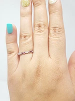 14K White Gold Ruby and Diamond Infinity Ring