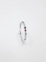 14K White Gold Ruby and Diamond Infinity Ring