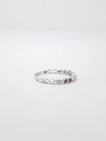 14K White Gold Ruby and Diamond Infinity Ring
