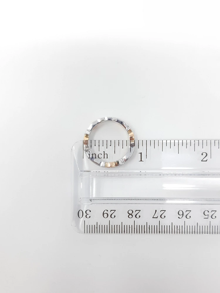 14K Two Tone White and Rose Gold 0.20cttw Ruby and 0.07cttw Diamond Ring