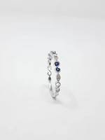 14K White Gold Sapphire and Diamond Infinity Ring