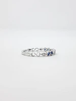 14K White Gold Sapphire and Diamond Infinity Ring
