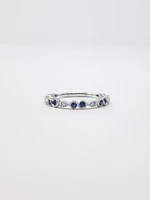 14K White Gold Sapphire and Diamond Infinity Ring