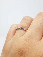14K White Gold Sapphire and Diamond Infinity Ring