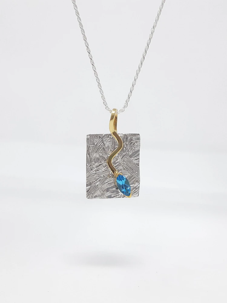 Silver and Blue Topaz Pendant