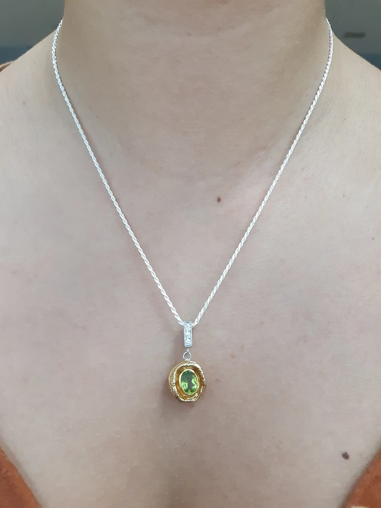 Silver and Peridot Pendant