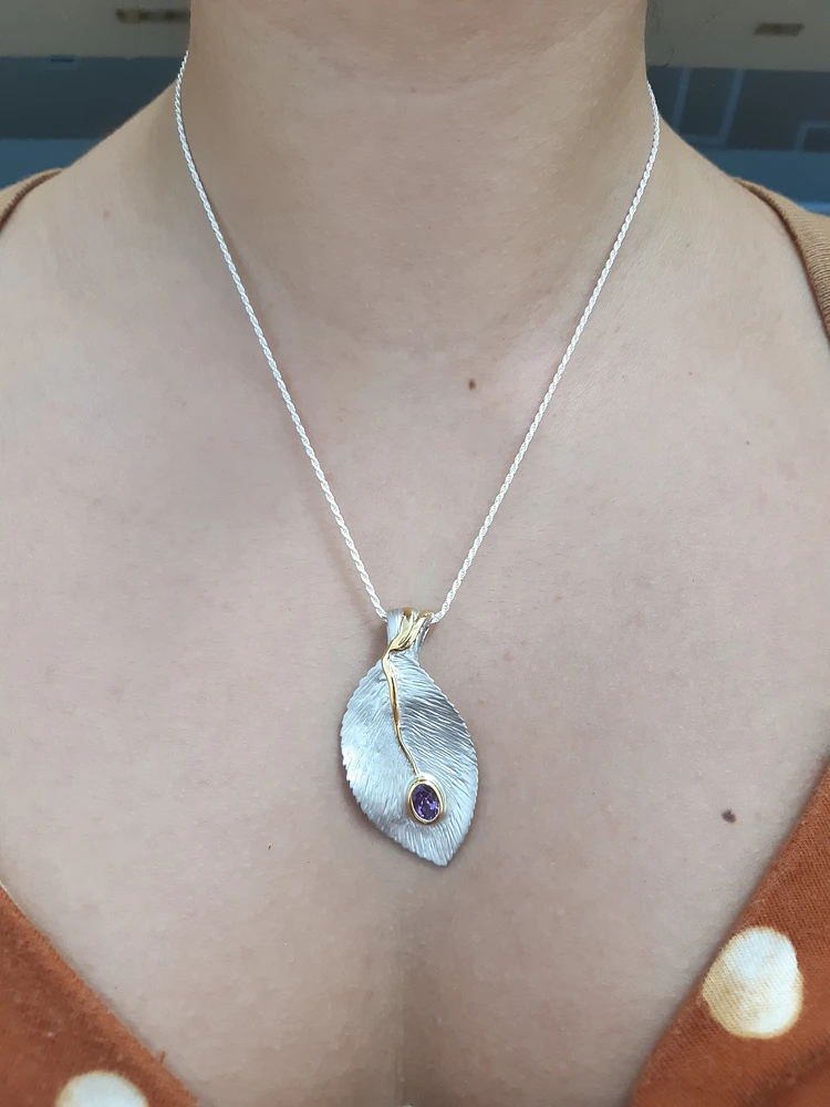 Silver and Amethyst Pendant