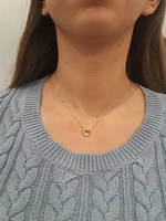 10K White & Rose Gold 0.036cttw Canadian Diamond Heart Pendant, 18"