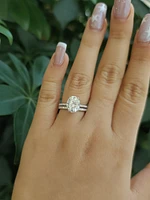 Moissanite Engagement & Wedding Band Set