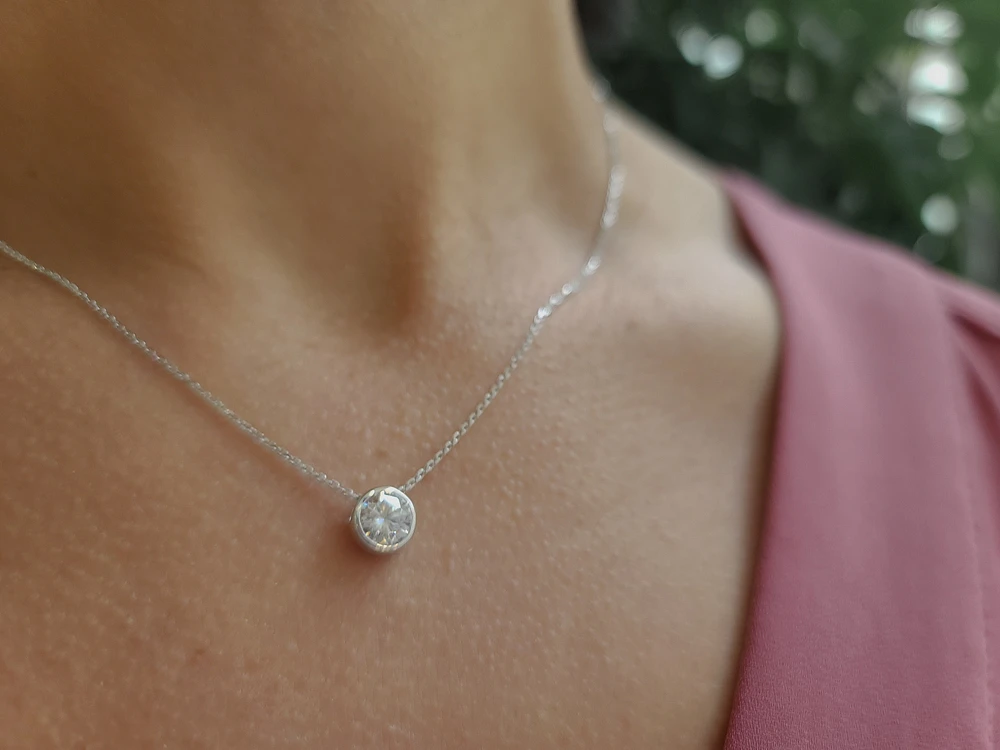Silver Moissanite Pendant