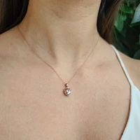 10K Rose Gold Morganite & Diamond Pendant