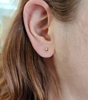 14K Yellow Gold Diamond Studs