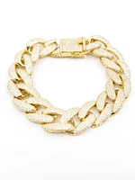 Gold plated Sterling Silver & Cubic Zirconia Bracelet - inches /