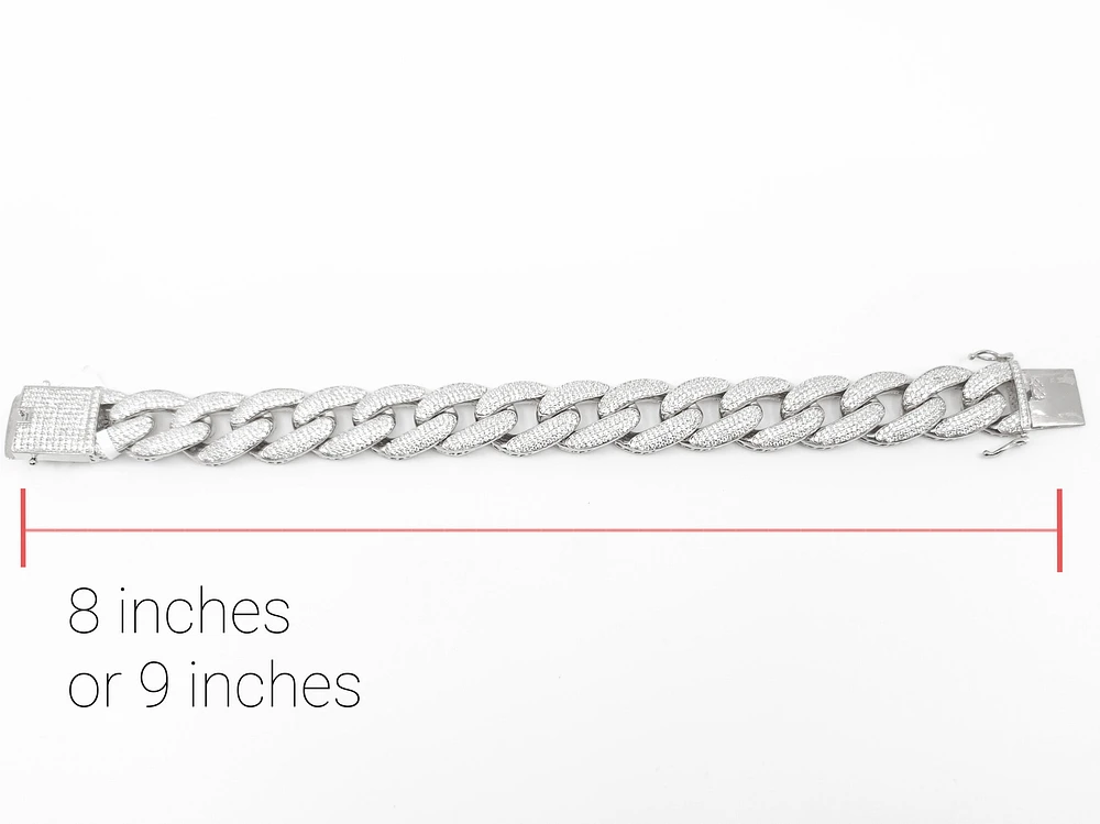 Gold plated Sterling Silver & Cubic Zirconia Bracelet - inches /