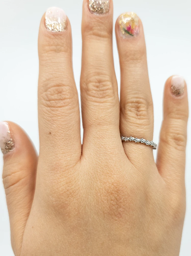 10K White Gold 0.065cttw Diamond Paw Print Ring, size 6.5