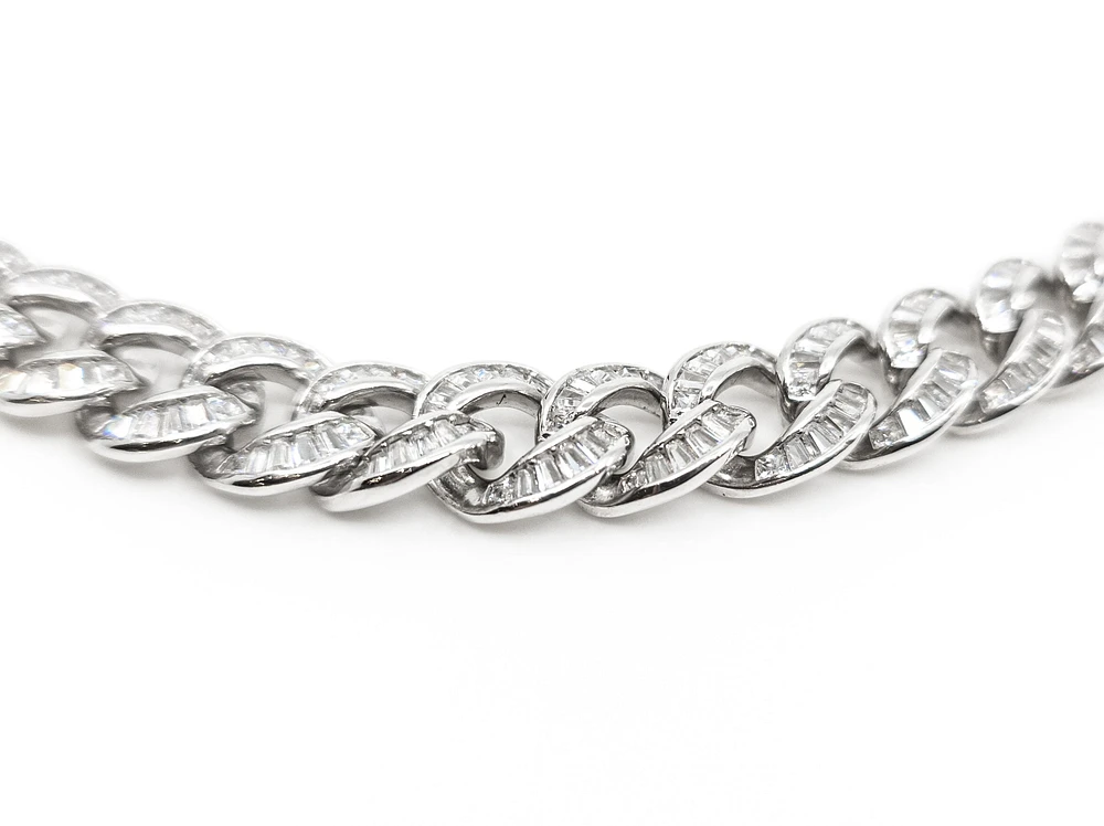 Sterling Silver Baguette CZ Chain