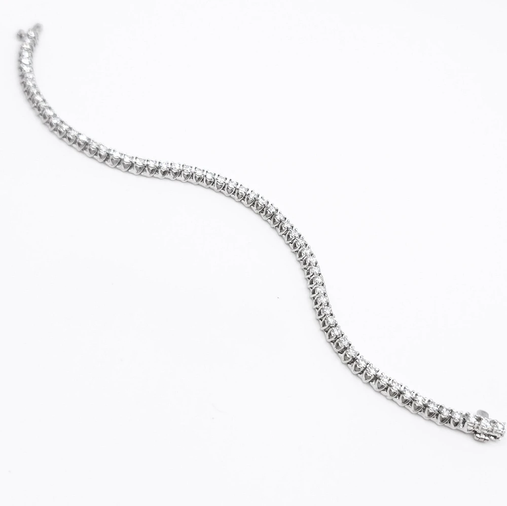 14K White Gold 3.0cttw Lab-Grown Diamond Tennis Bracelet