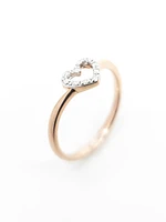10K Rose Gold 0.05cttw Diamond Heart Ring, Size 6.5