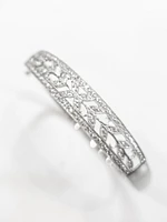 10K White Gold 0.56cttw Diamond Bangle, 7"