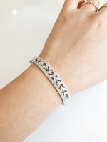 10K White Gold 0.56cttw Diamond Bangle, 7"