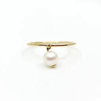 10K Yellow Gold 6.mm Genuine Fresh Water Pearl Ring, size 6.5