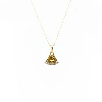 10K Yellow Gold Citrine and Diamond Pendant
