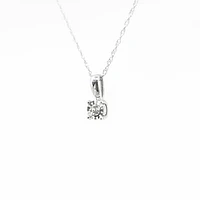 10K White Gold Diamond Pendant