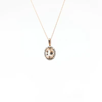10K Rose Gold Morganite & Diamond Pendant