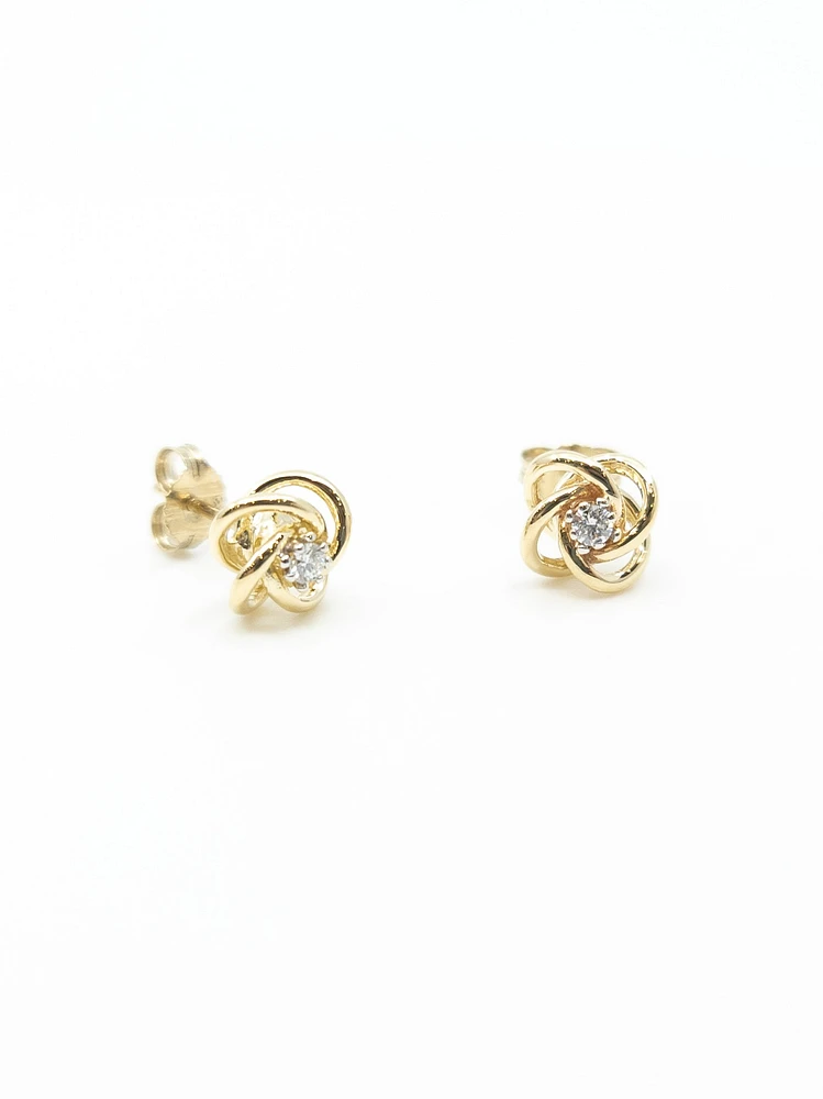 10K Yellow Gold 0.10cttw Canadian Diamond Earrings
