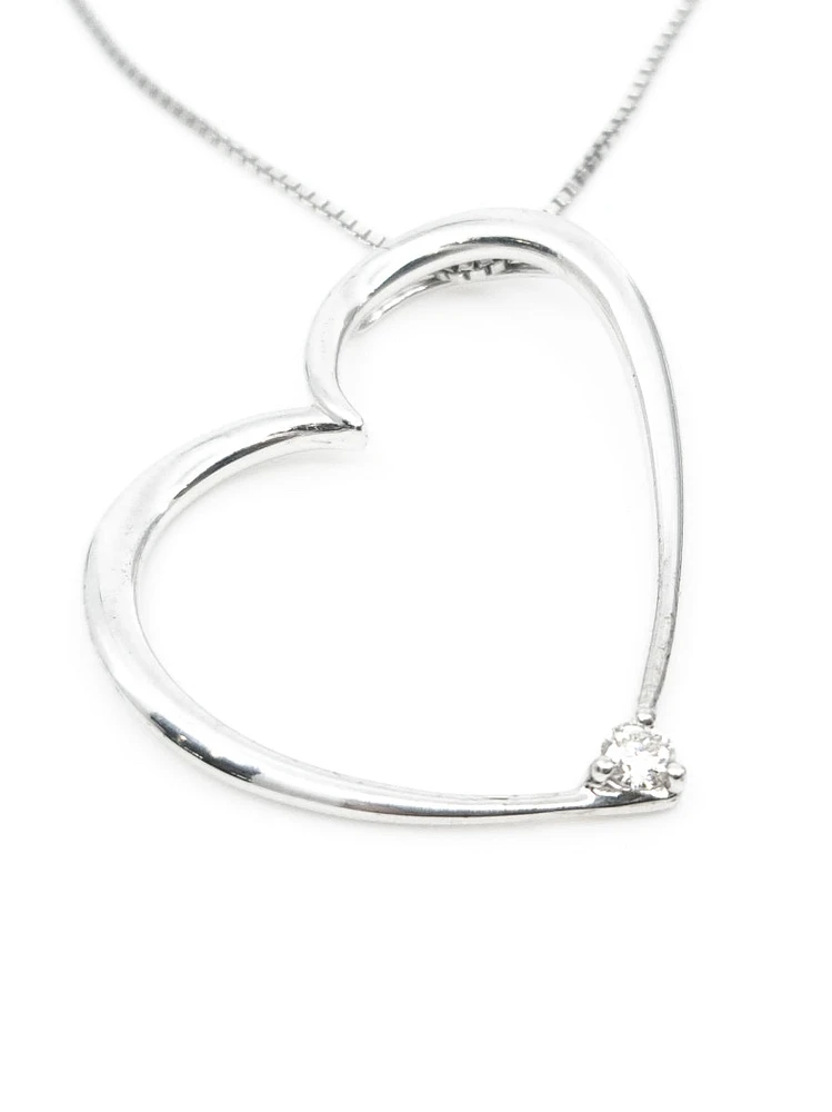 Sterling Silver 0.08cttw Canadian Diamond Necklace, 18”