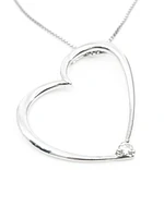 Sterling Silver 0.08cttw Canadian Diamond Necklace, 18”