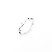 10K White Gold 0.024cttw Round-Cut Diamond Ring, size 6.5
