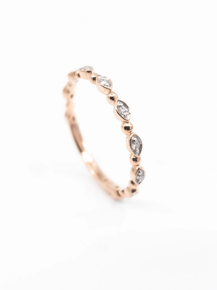 10K Rose Gold 0.06cttw Diamond Ring, size 7
